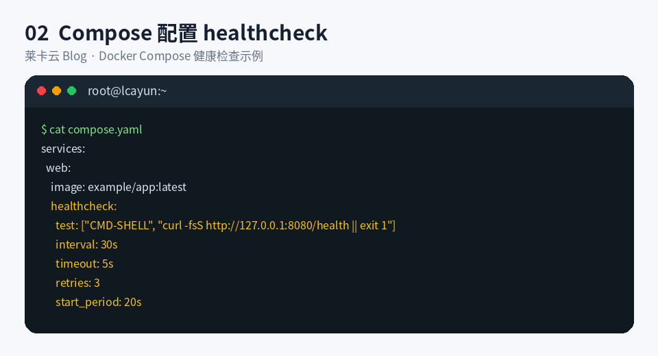 Docker Compose配置healthcheck容器健康检查